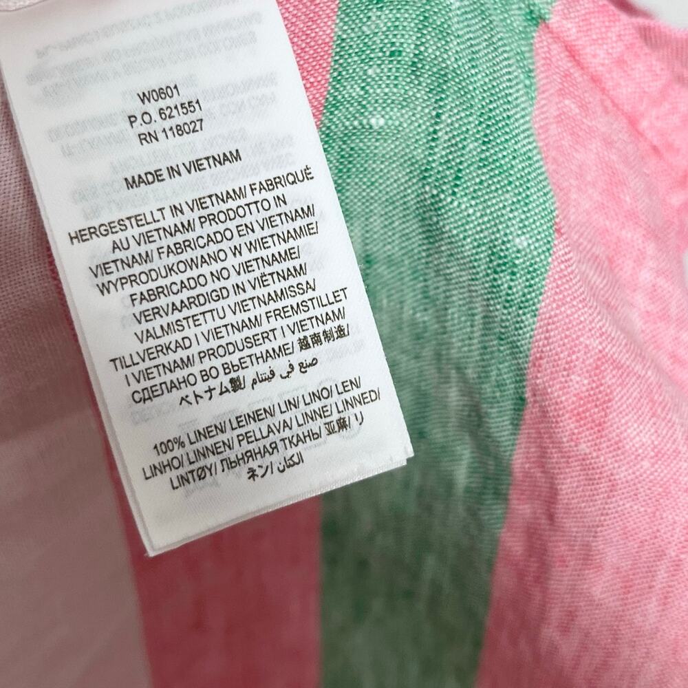Boden Pink Linen Button Front Shirt Tunic Dress Stripe US 4R - Picture 11 of 11